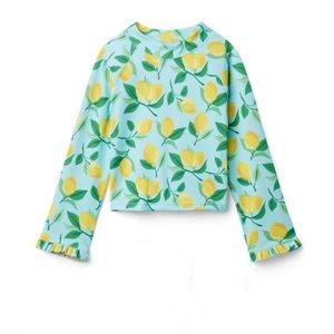 Janie and Jack Long sleeve Swim Top Lemons Girls Size 6